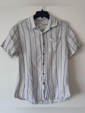 KATIN Alan Aloha Striped Short Sleeve Casual Button Up Shirt